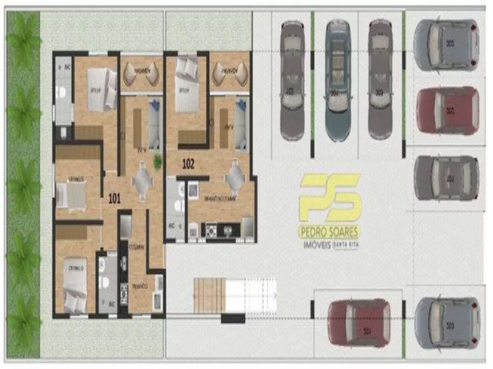 Apartamento à venda com 3 quartos, 63m² - Foto 2