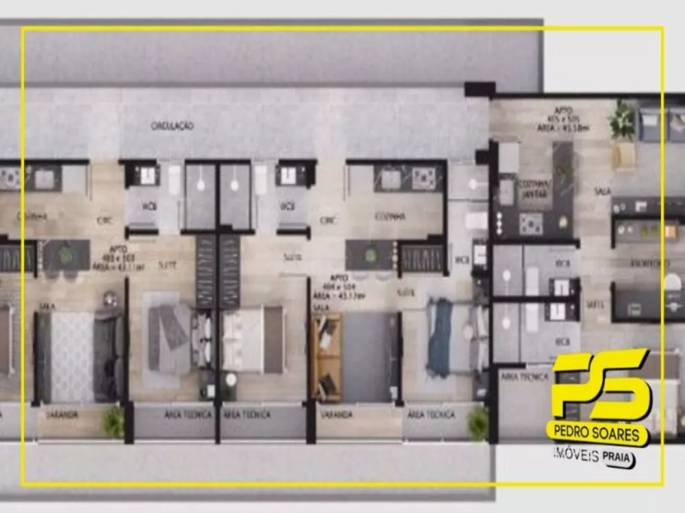 Apartamento à venda com 1 quarto, 58m² - Foto 4