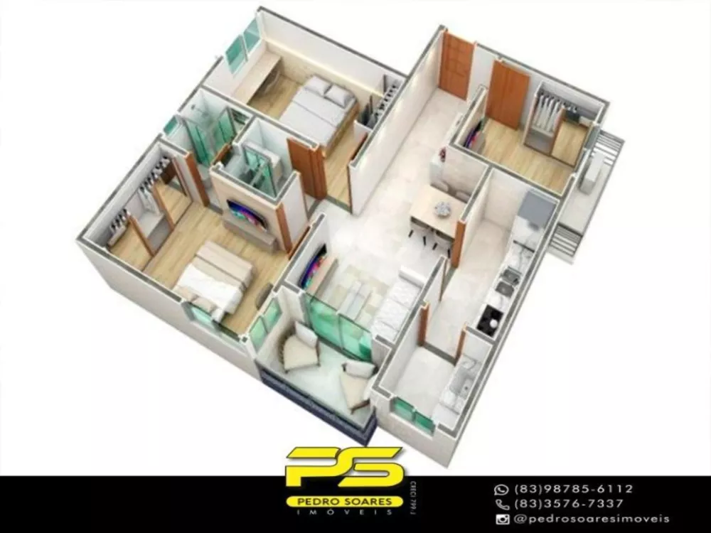 Apartamento à venda com 3 quartos, 66m² - Foto 2