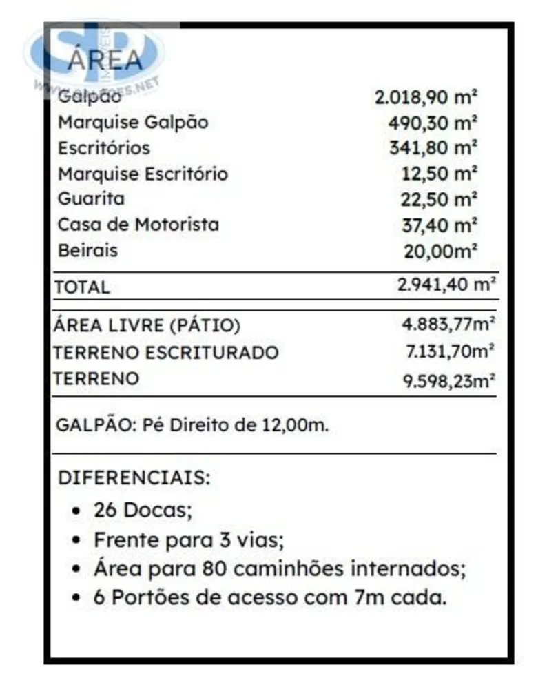 Depósito-Galpão, 2941 m² - Foto 2