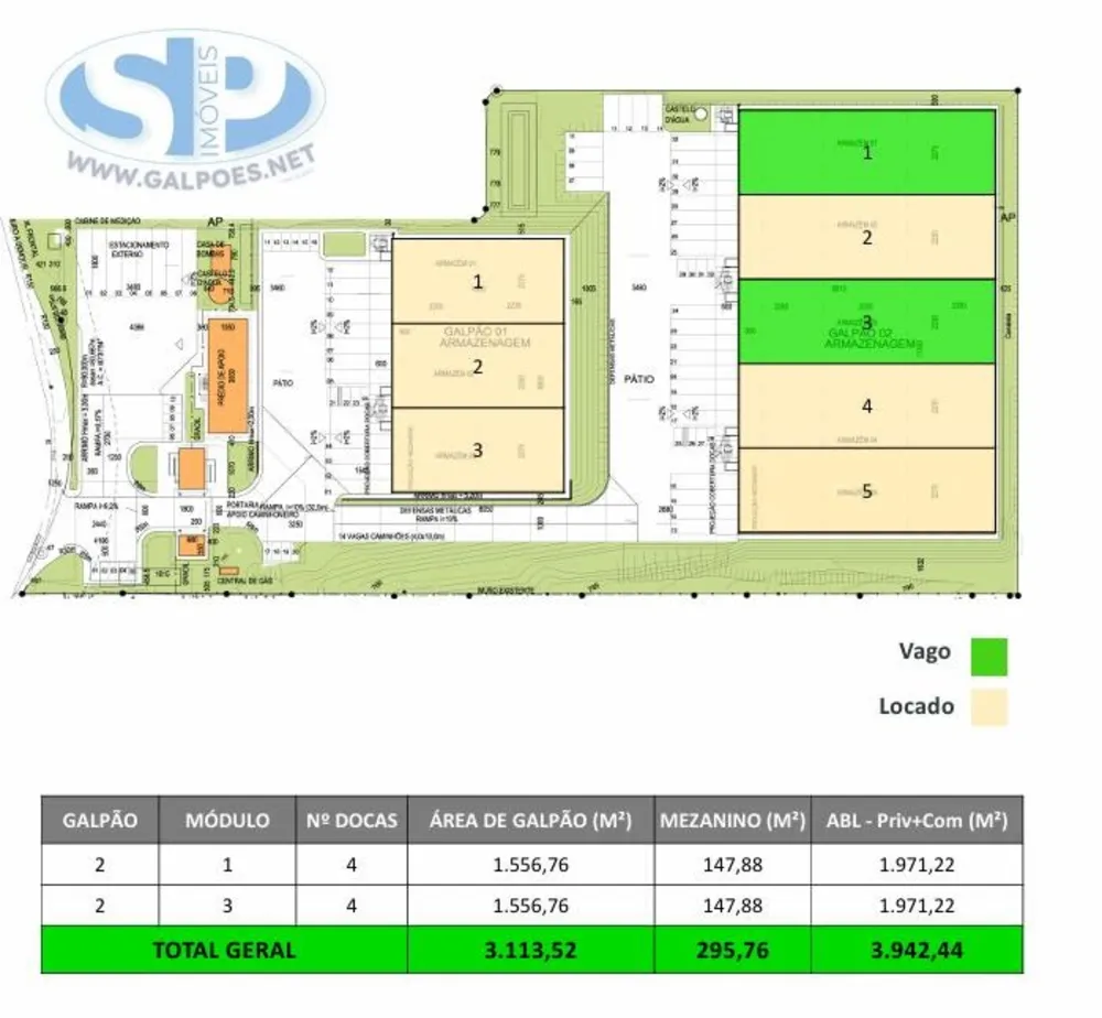 Depósito-Galpão, 1556 m² - Foto 1