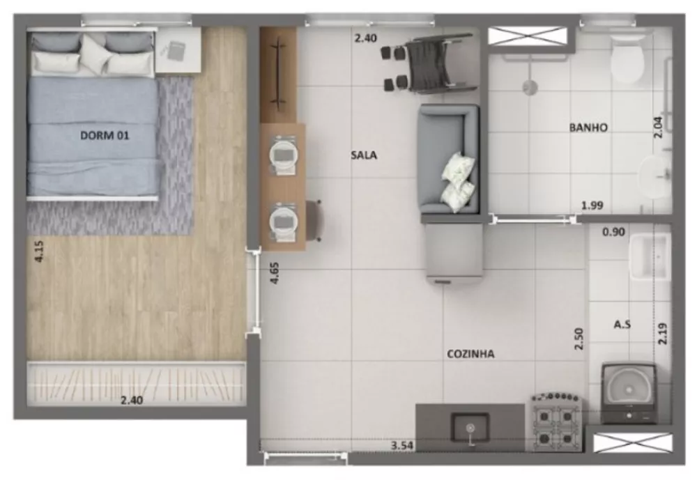 Apartamento, 2 quartos, 48 m² - Foto 6