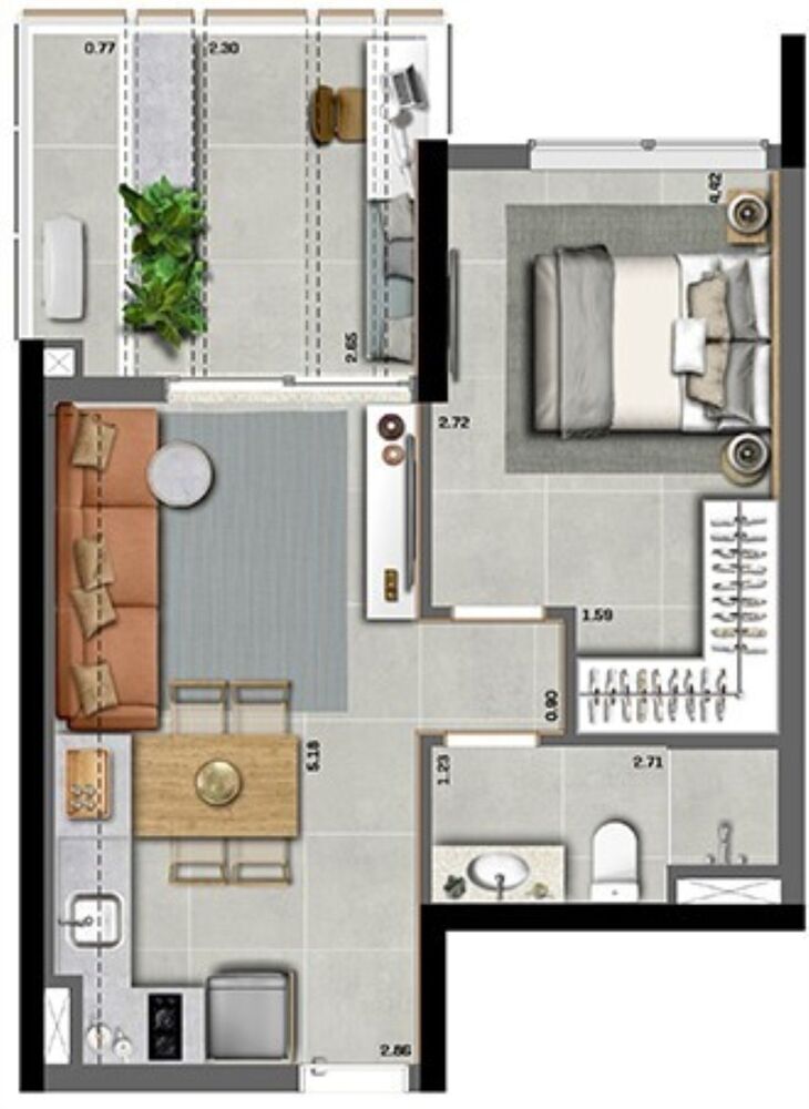 Apartamento, 1 quarto, 41 m² - Foto 3