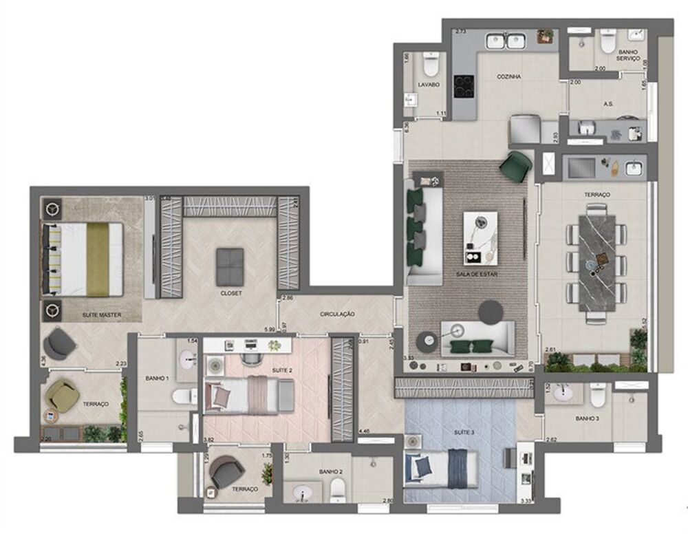 Apartamento, 3 quartos, 146 m² - Foto 1
