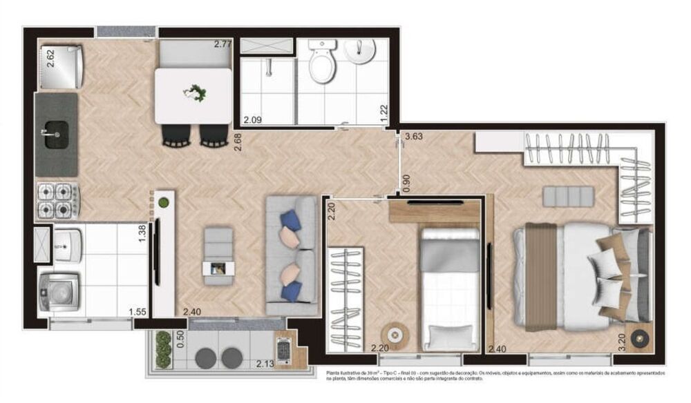 Apartamento, 2 quartos, 39 m² - Foto 19
