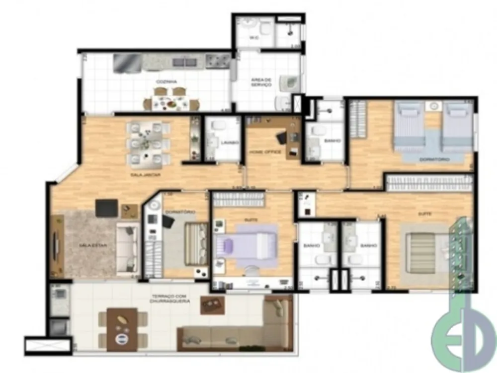 Apartamento, 4 quartos, 127 m² - Foto 3