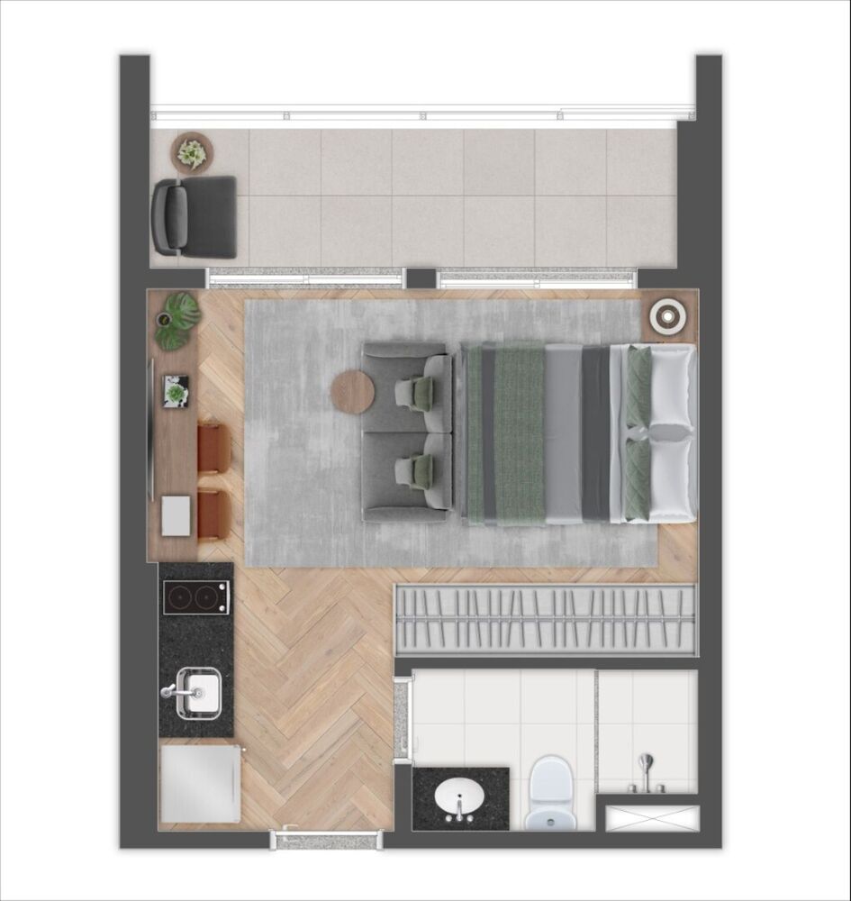 Apartamento, 1 quarto, 33 m² - Foto 3