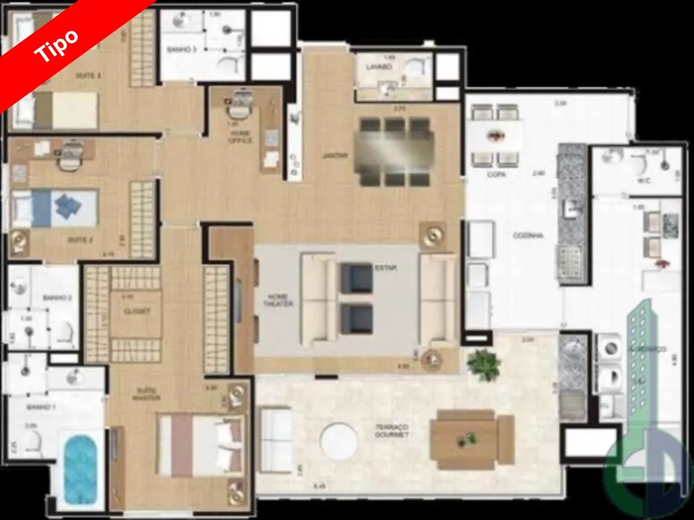 Cobertura, 3 quartos, 264 m² - Foto 4