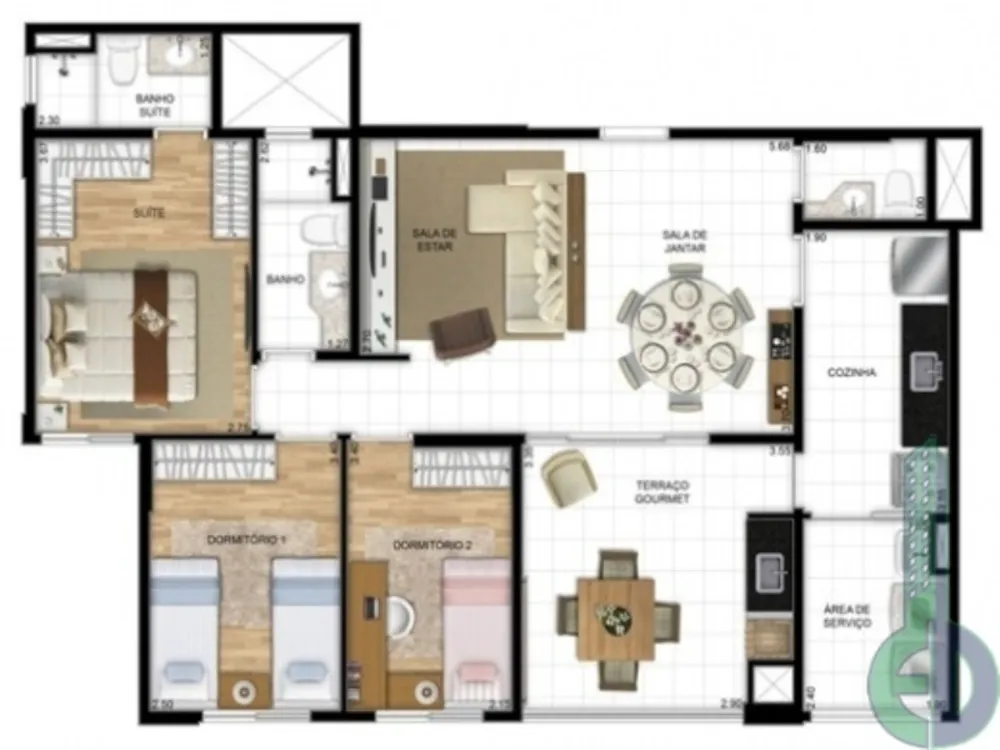 Apartamento, 2 quartos, 89 m² - Foto 3