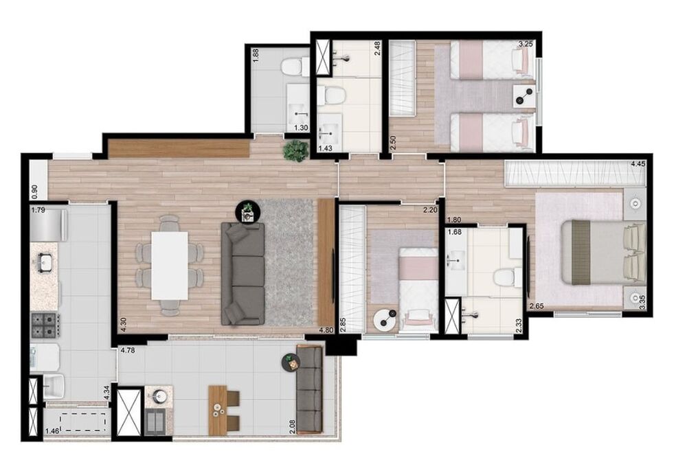 Apartamento, 3 quartos, 123 m² - Foto 2