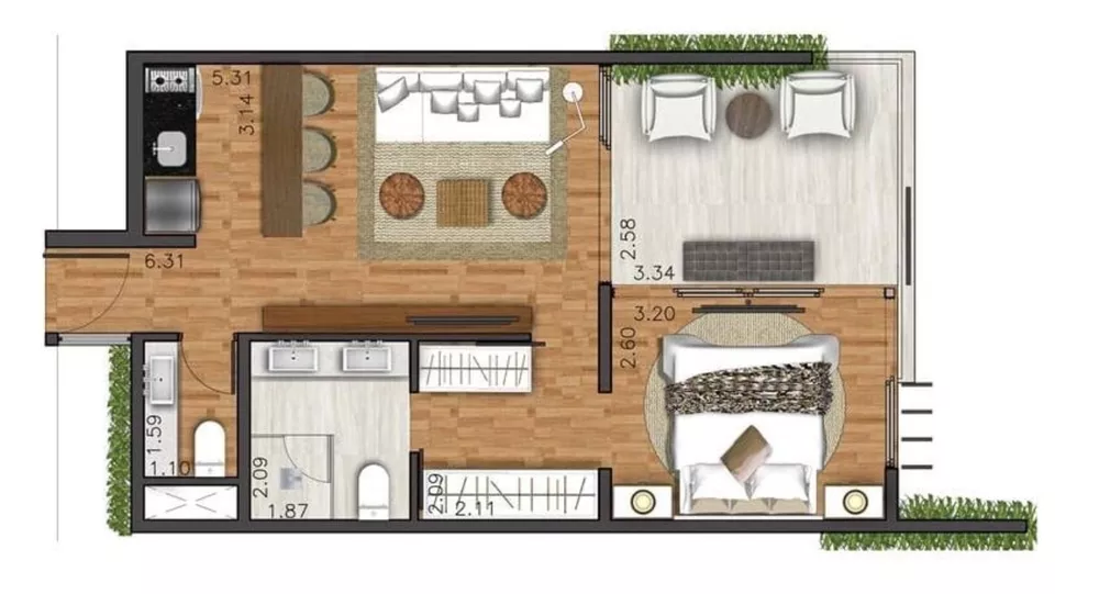 Apartamento, 1 quarto, 138 m² - Foto 1