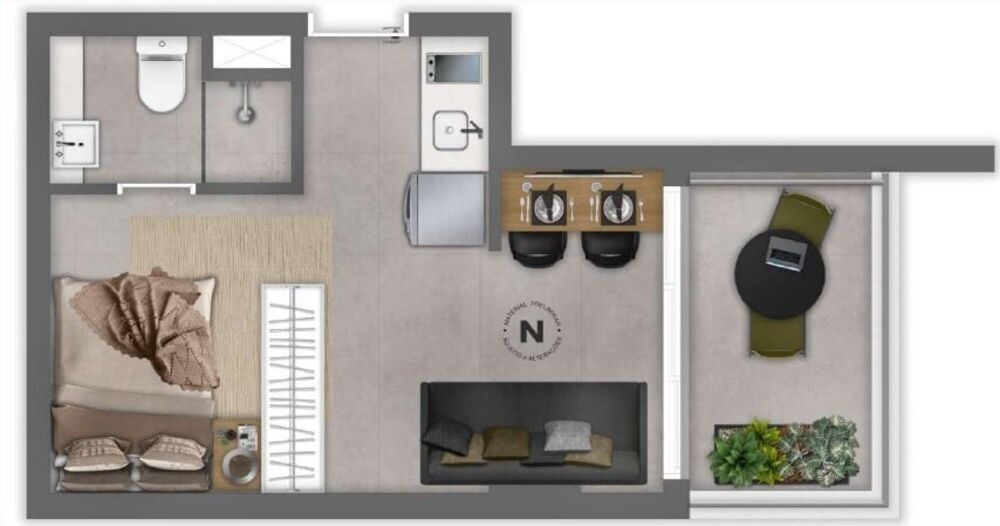 Apartamento, 1 quarto, 23 m² - Foto 7