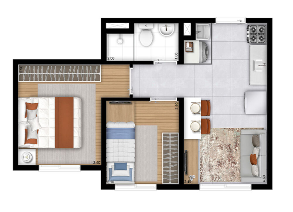 Apartamento, 2 quartos, 34 m² - Foto 12