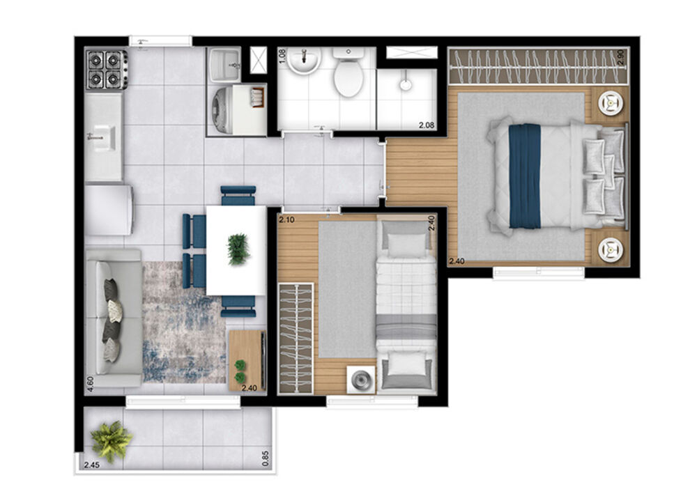 Apartamento, 2 quartos, 34 m² - Foto 5