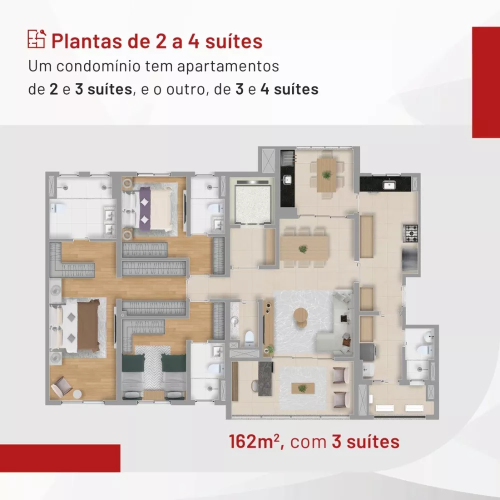 Apartamento à venda com 4 quartos, 199m² - Foto 3