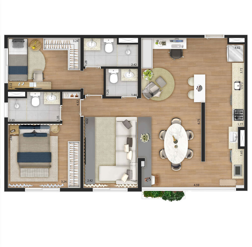 Apartamento, 2 quartos, 67 m² - Foto 8