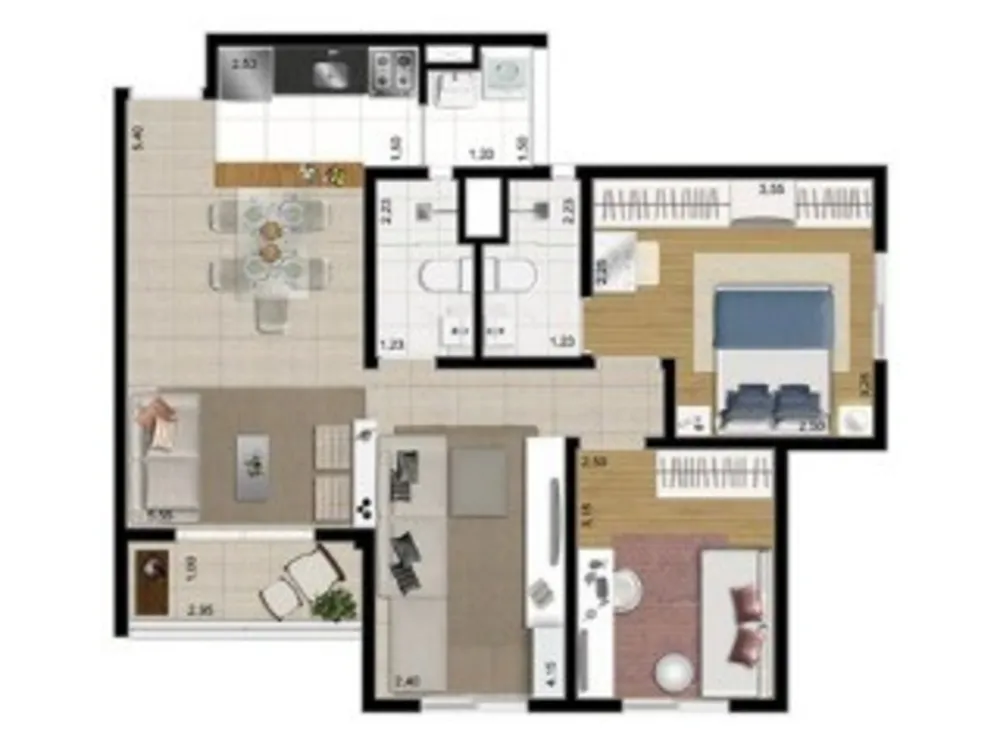 Apartamento, 2 quartos, 56 m² - Foto 6