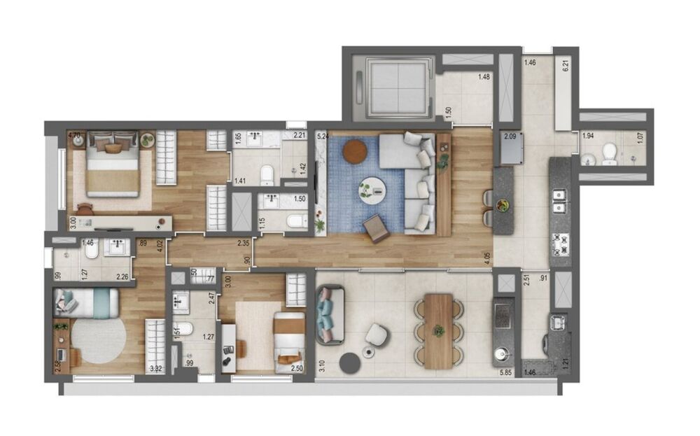 Apartamento, 4 quartos, 165 m² - Foto 2