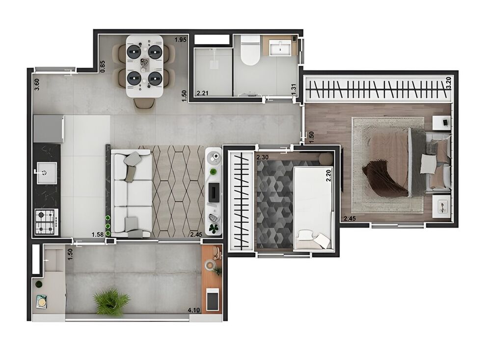 Apartamento, 2 quartos, 40 m² - Foto 3