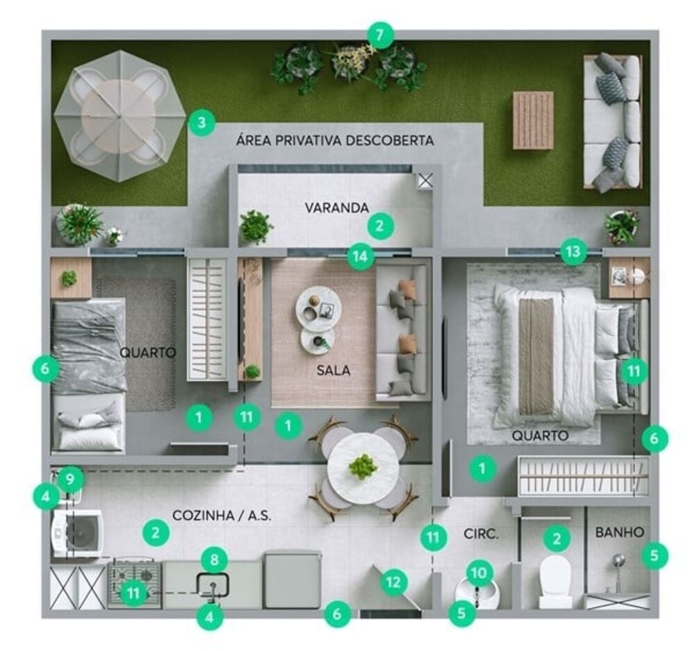 Apartamento, 2 quartos, 35 m² - Foto 3
