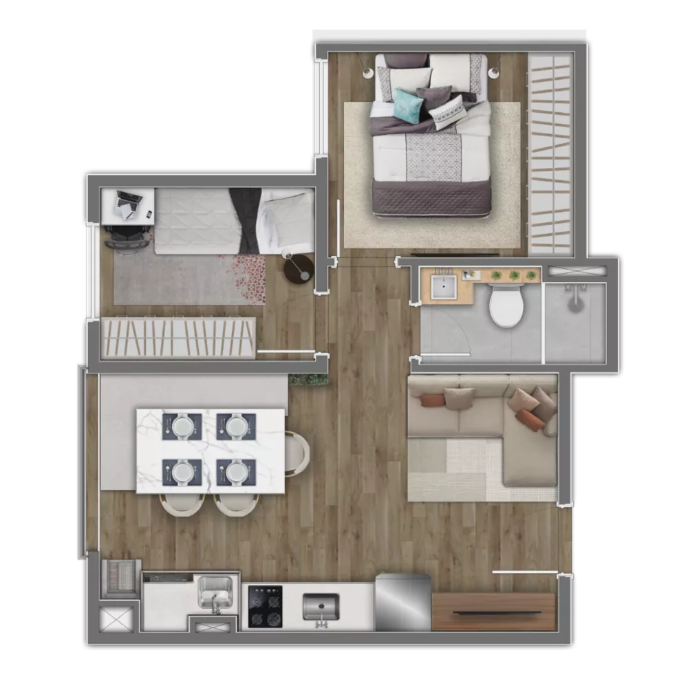 Apartamento, 2 quartos, 44 m² - Foto 7