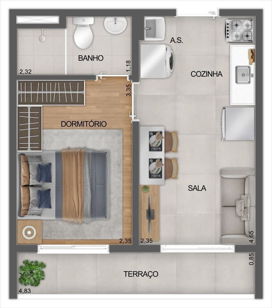 Apartamento, 1 quarto, 27 m² - Foto 6