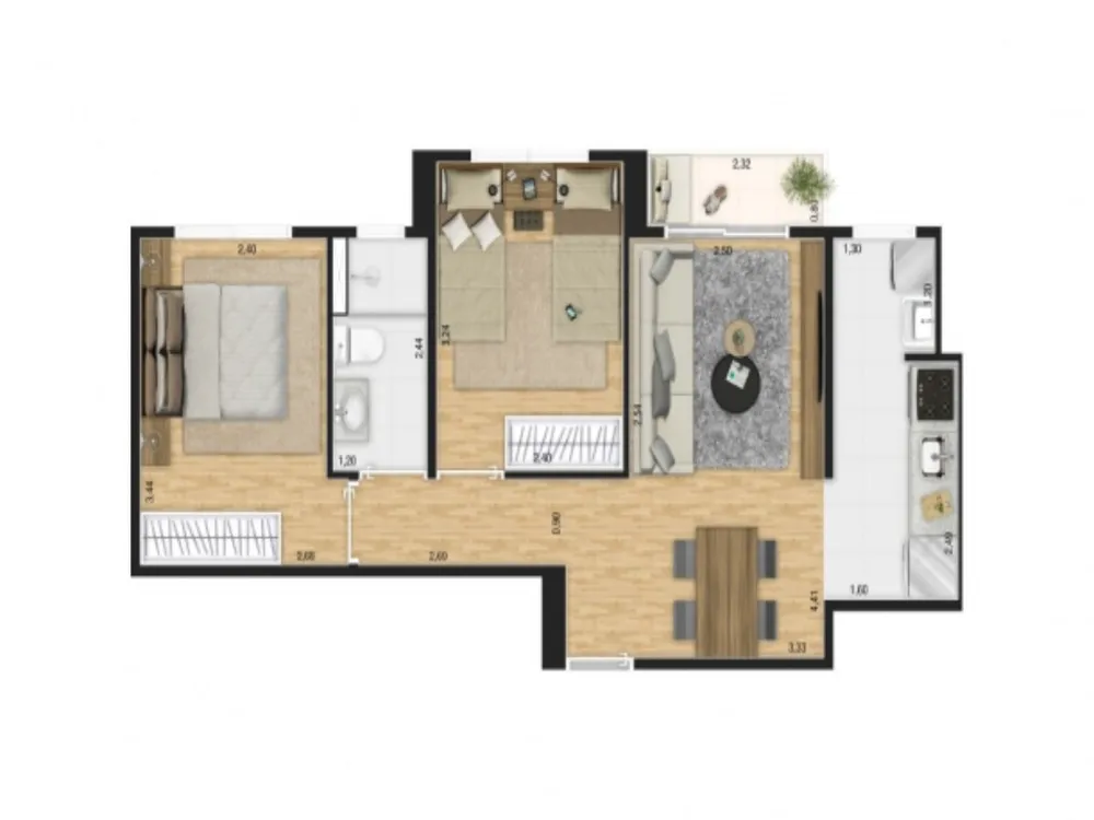 Apartamento, 2 quartos, 47 m² - Foto 2
