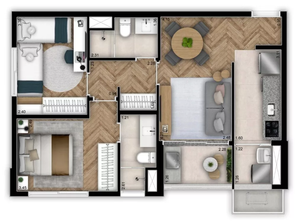 Apartamento, 2 quartos, 61 m² - Foto 5