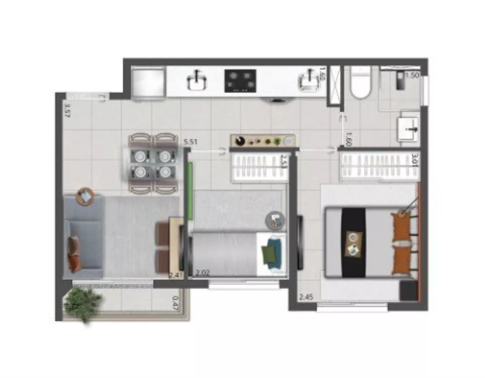 Apartamento, 2 quartos, 34 m² - Foto 14
