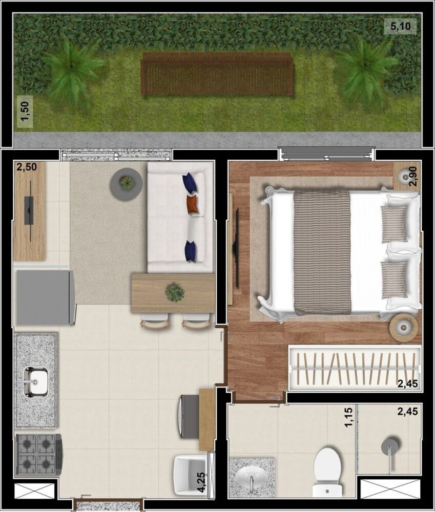 Apartamento, 1 quarto, 24 m² - Foto 10