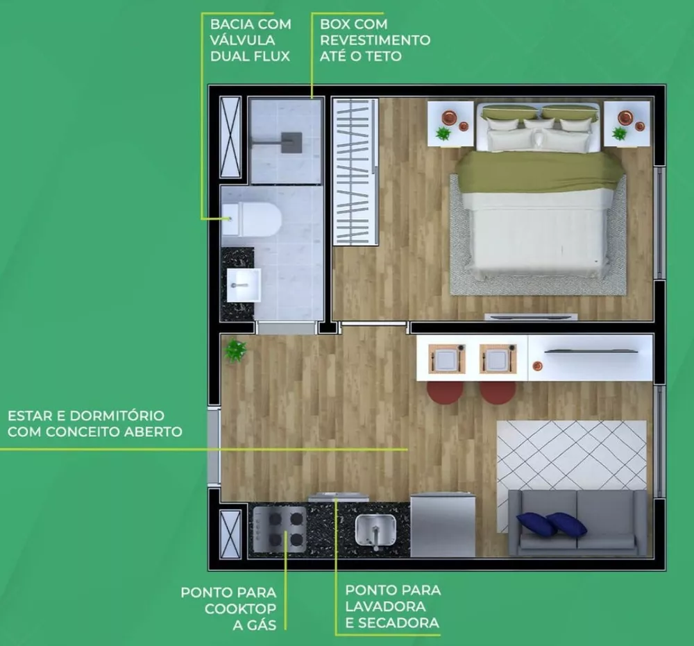 Apartamento, 2 quartos, 35 m² - Foto 8