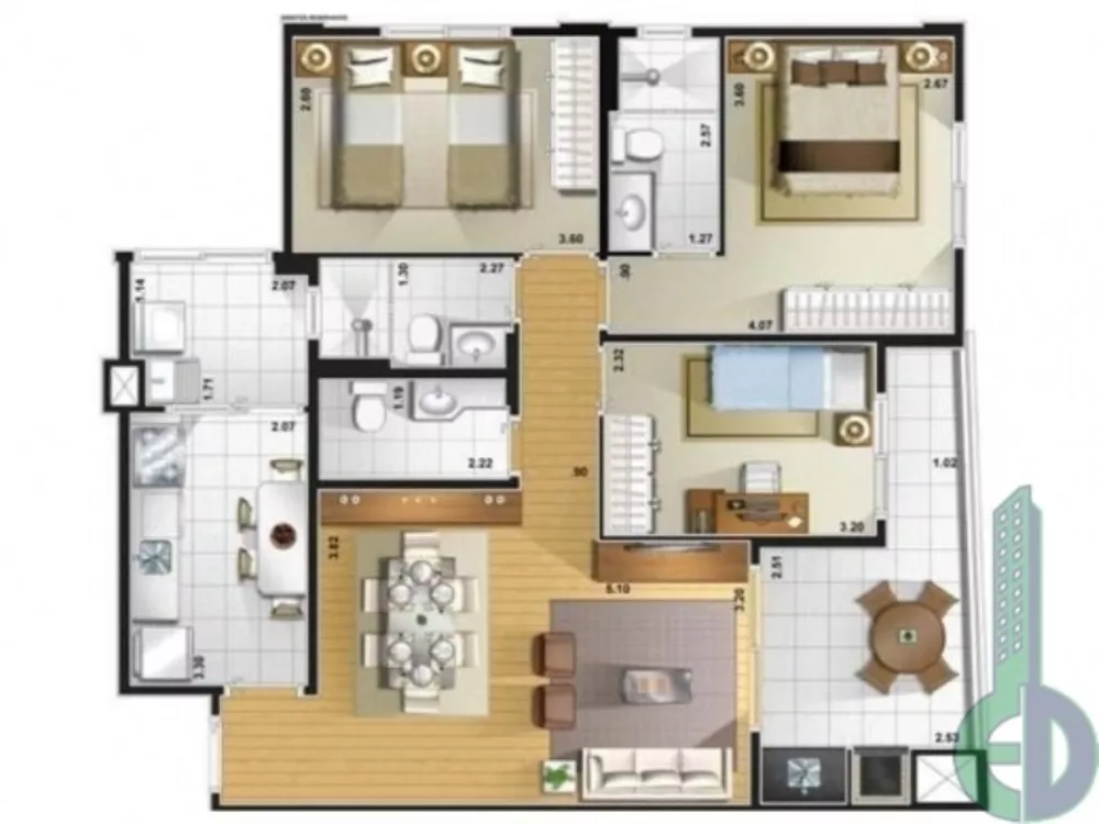 Apartamento à venda com 3 quartos, 90m² - Foto 2