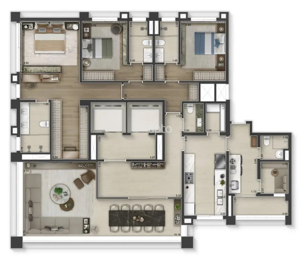 Apartamento, 3 quartos, 207 m² - Foto 4