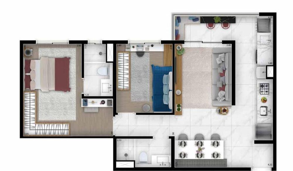 Apartamento, 2 quartos, 61 m² - Foto 9