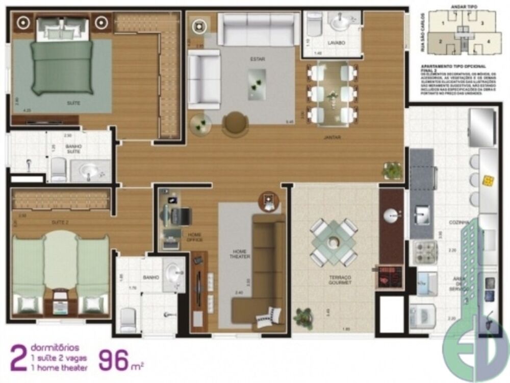 Apartamento, 3 quartos, 96 m² - Foto 6
