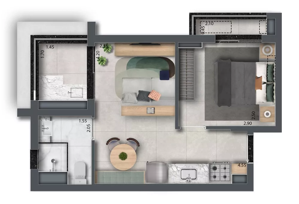 Apartamento, 1 quarto, 32 m² - Foto 12