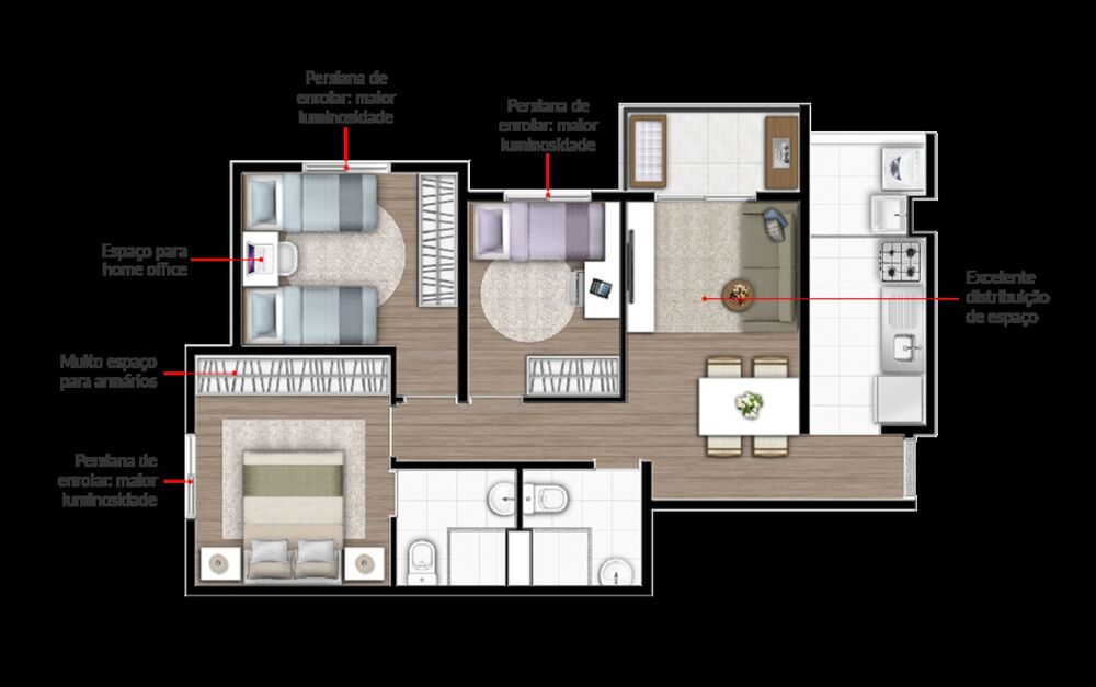 Apartamento, 2 quartos, 57 m² - Foto 1