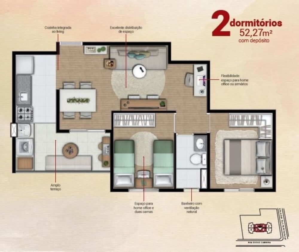 Apartamento, 2 quartos, 52 m² - Foto 5