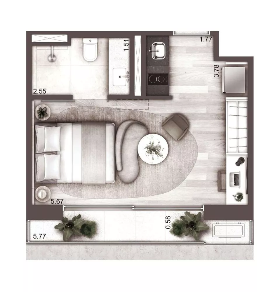 Apartamento, 1 quarto, 53 m² - Foto 9