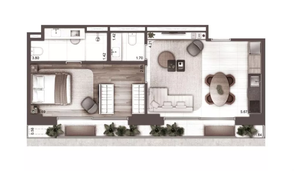 Apartamento, 1 quarto, 53 m² - Foto 11