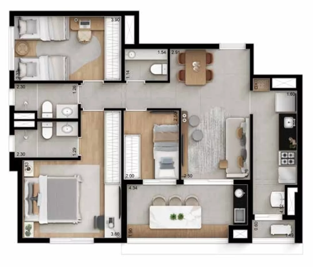 Apartamento, 3 quartos, 79 m² - Foto 3