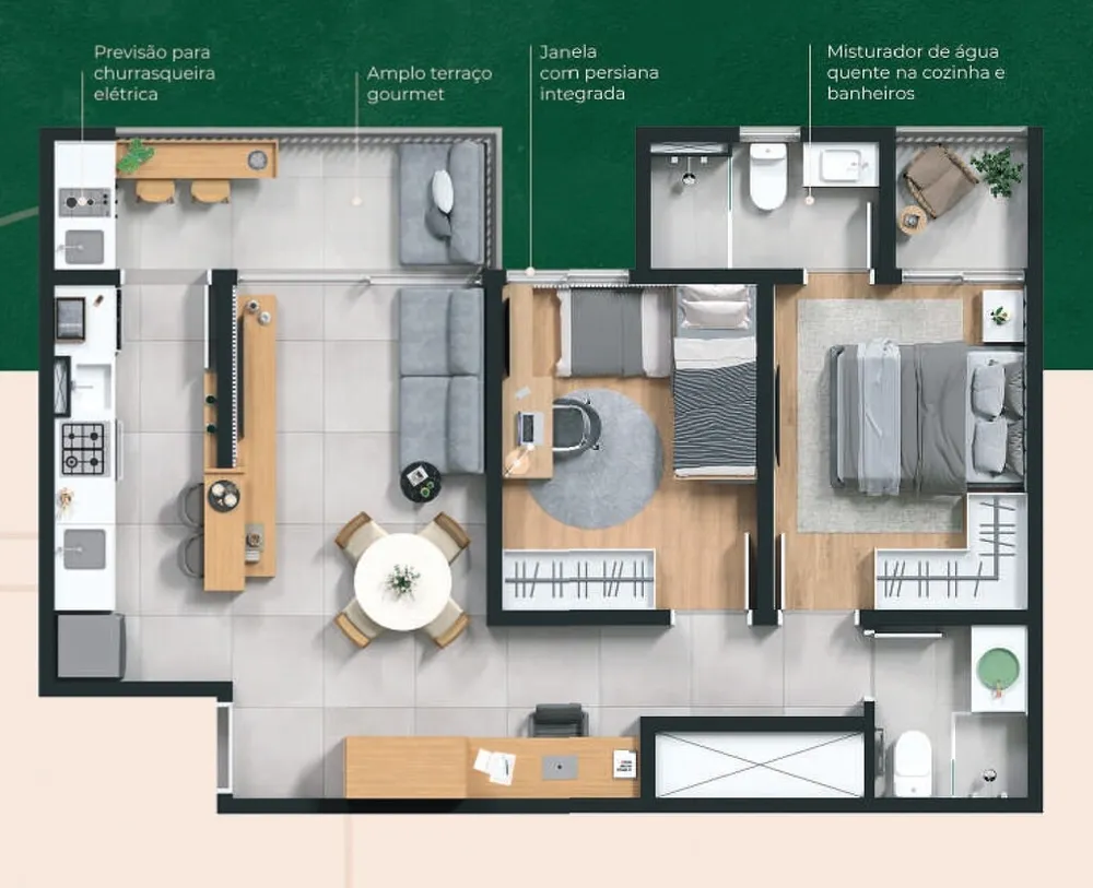 Apartamento, 2 quartos, 59 m² - Foto 15