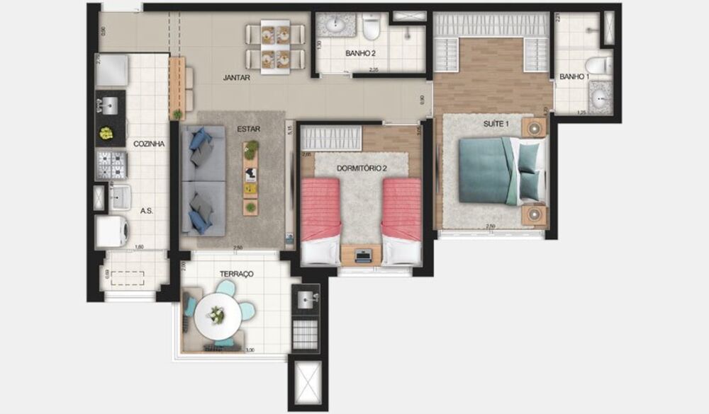 Apartamento, 2 quartos, 67 m² - Foto 1