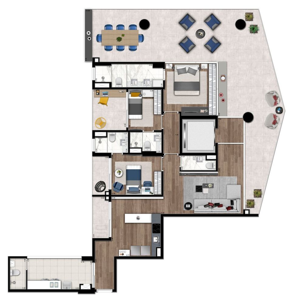 Cobertura, 2 quartos, 281 m² - Foto 8