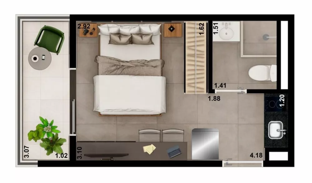 Apartamento, 1 quarto, 50 m² - Foto 11