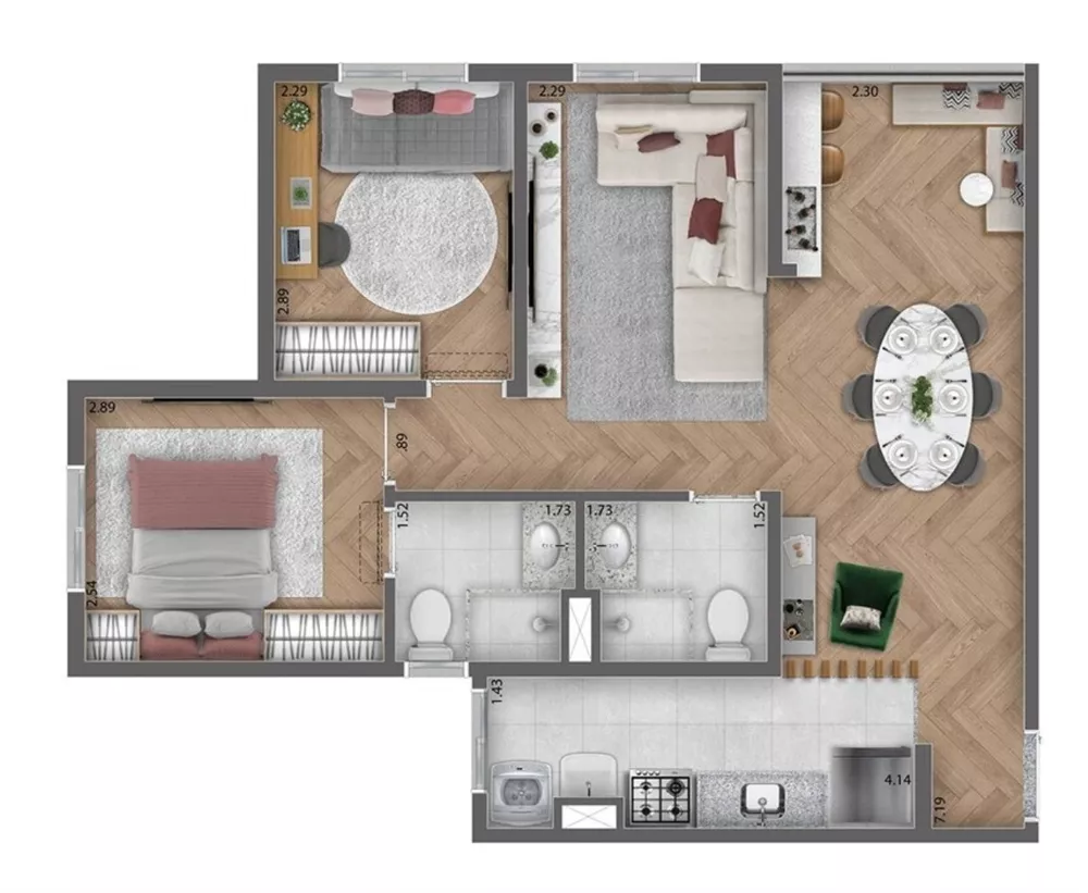 Apartamento, 2 quartos, 46 m² - Foto 19