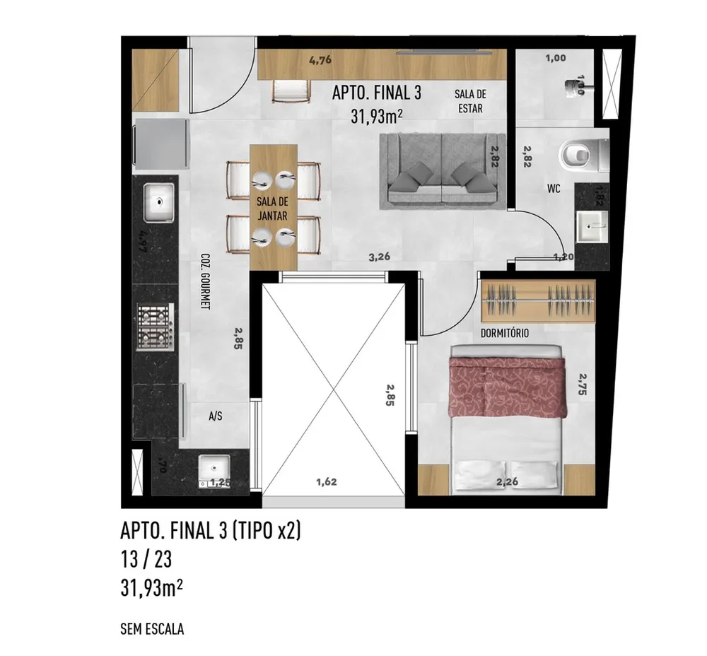 Apartamento, 2 quartos, 37 m² - Foto 8