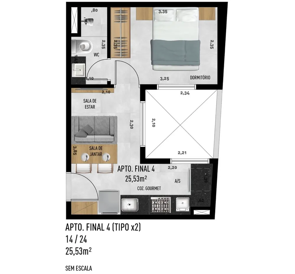 Apartamento, 2 quartos, 37 m² - Foto 6