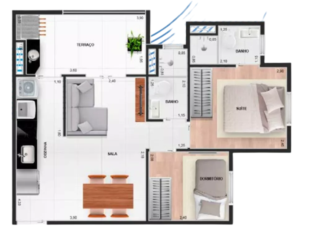 Apartamento, 2 quartos, 42 m² - Foto 12