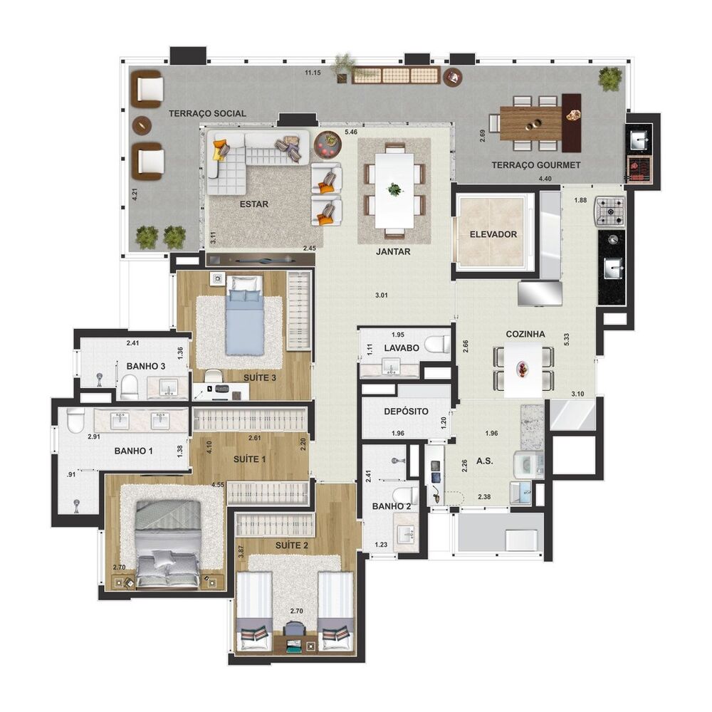 Apartamento, 3 quartos, 132 m² - Foto 7